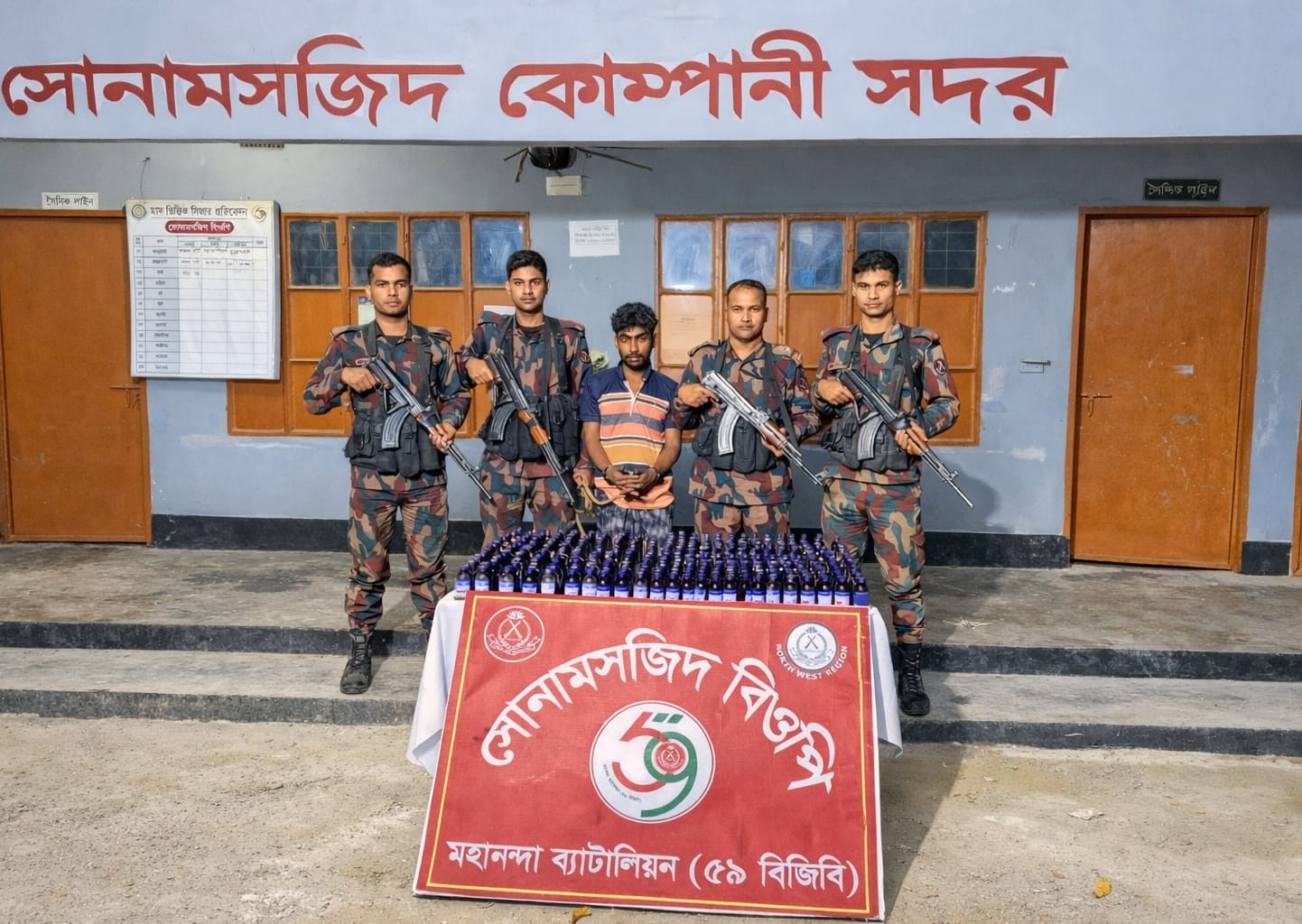 শিবগঞ্জ সীমান্তে ৫৯ বিজিবি’র পৃথক দুই অভিযানে ভারতীয় মাদকসহ আটক ১