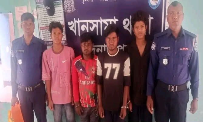 খানসামায় ভ্রাম্যমাণ আদালতের অভিযানে মাদক আইনে ৪ যুবকের কারাদণ্ড