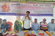বাকেরগঞ্জে কৈলাশ সর্বজনীন পূজা মণ্ডপের শুভ উদ্বোধন করলেন এমপি আবুল হোসেন খান